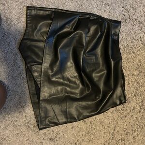 Zara Black Leather Pencil Skirt